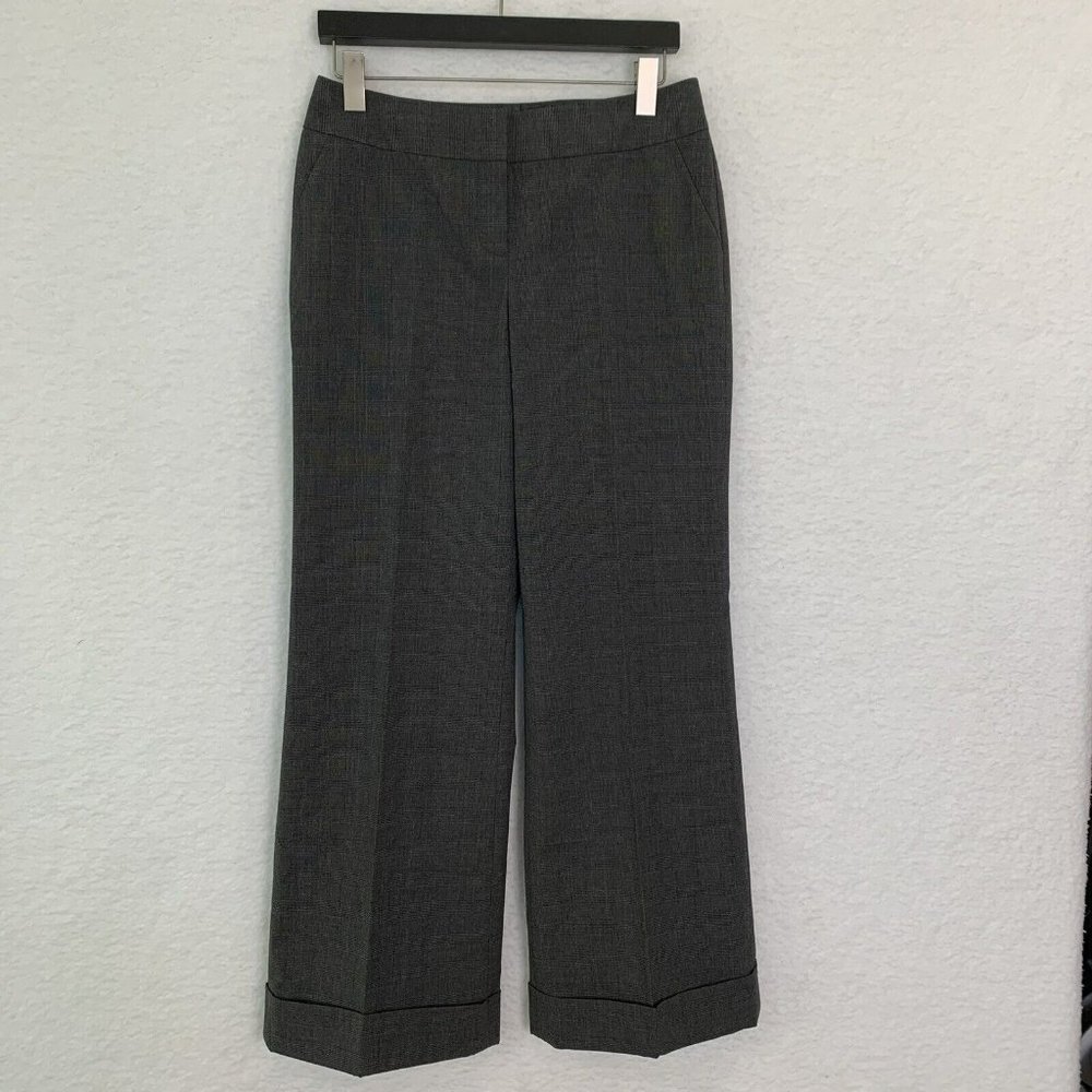 Semantiks Women's Size 4 Charcoal Plaid Dress Trouser Slacks with Cuff